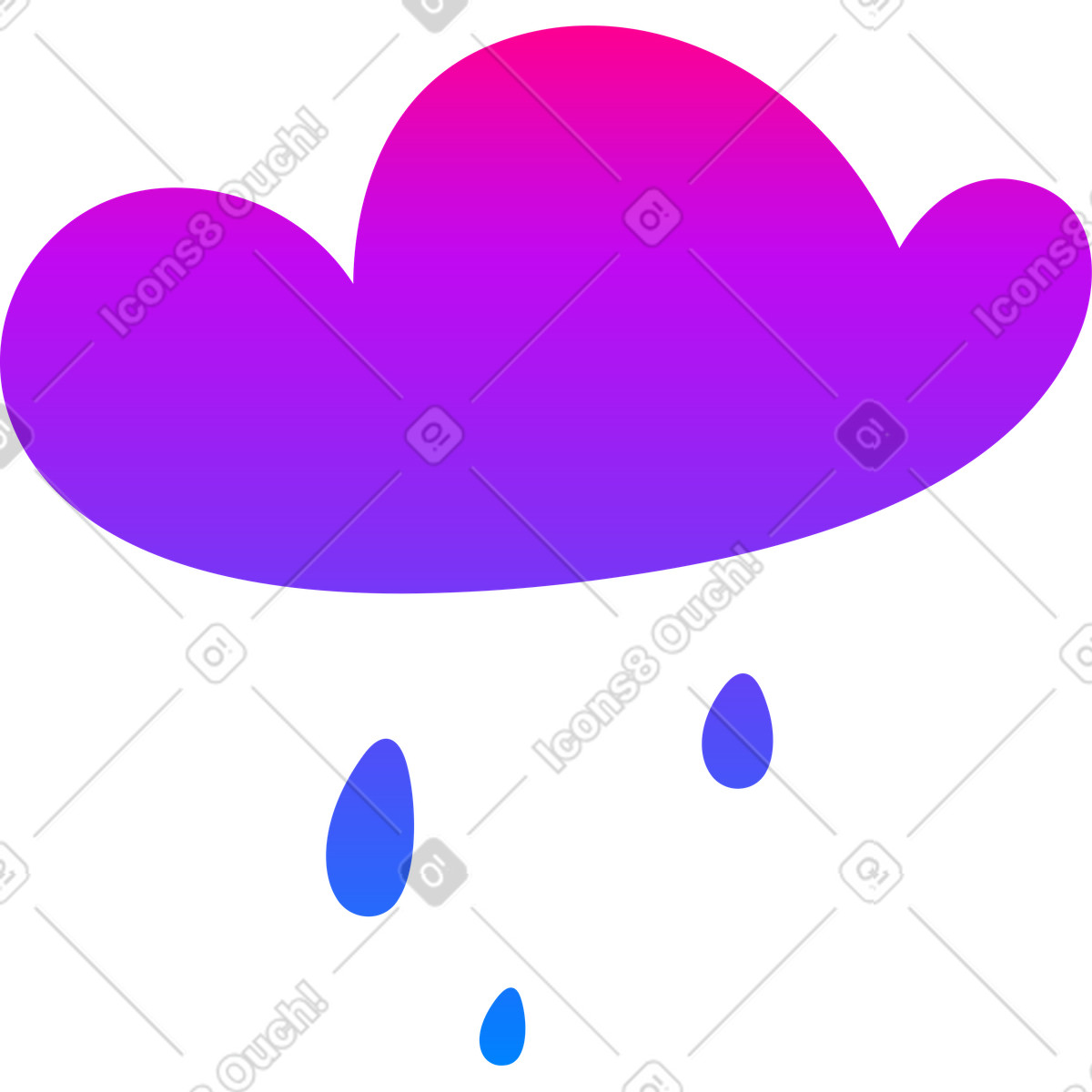 Cloud with drops illustration in Vibrant style download in PNG, SVG