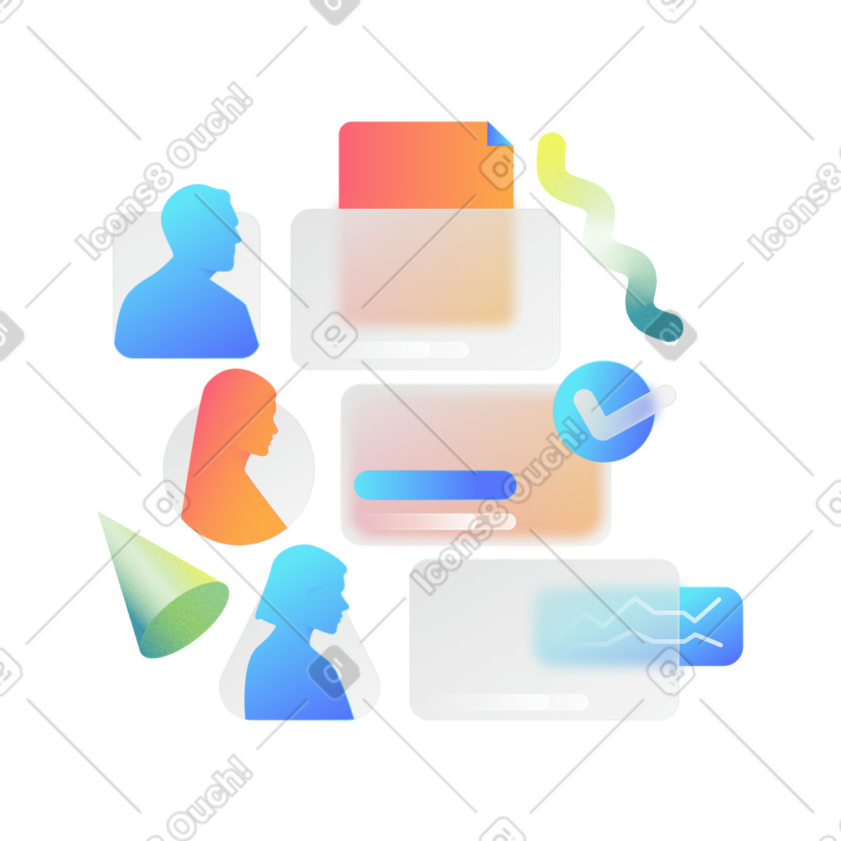 Reviewing resumes of candidates illustration in Morphis style download in PNG, SVG