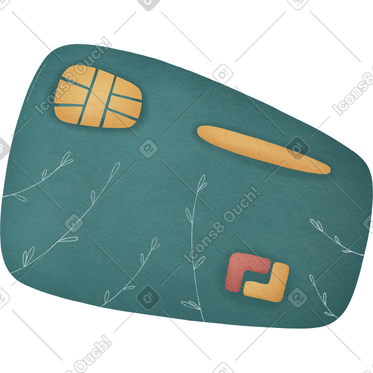Woolly スタイルの Blue debit plastic card のイラストをPNG、SVG形式でダウンロード