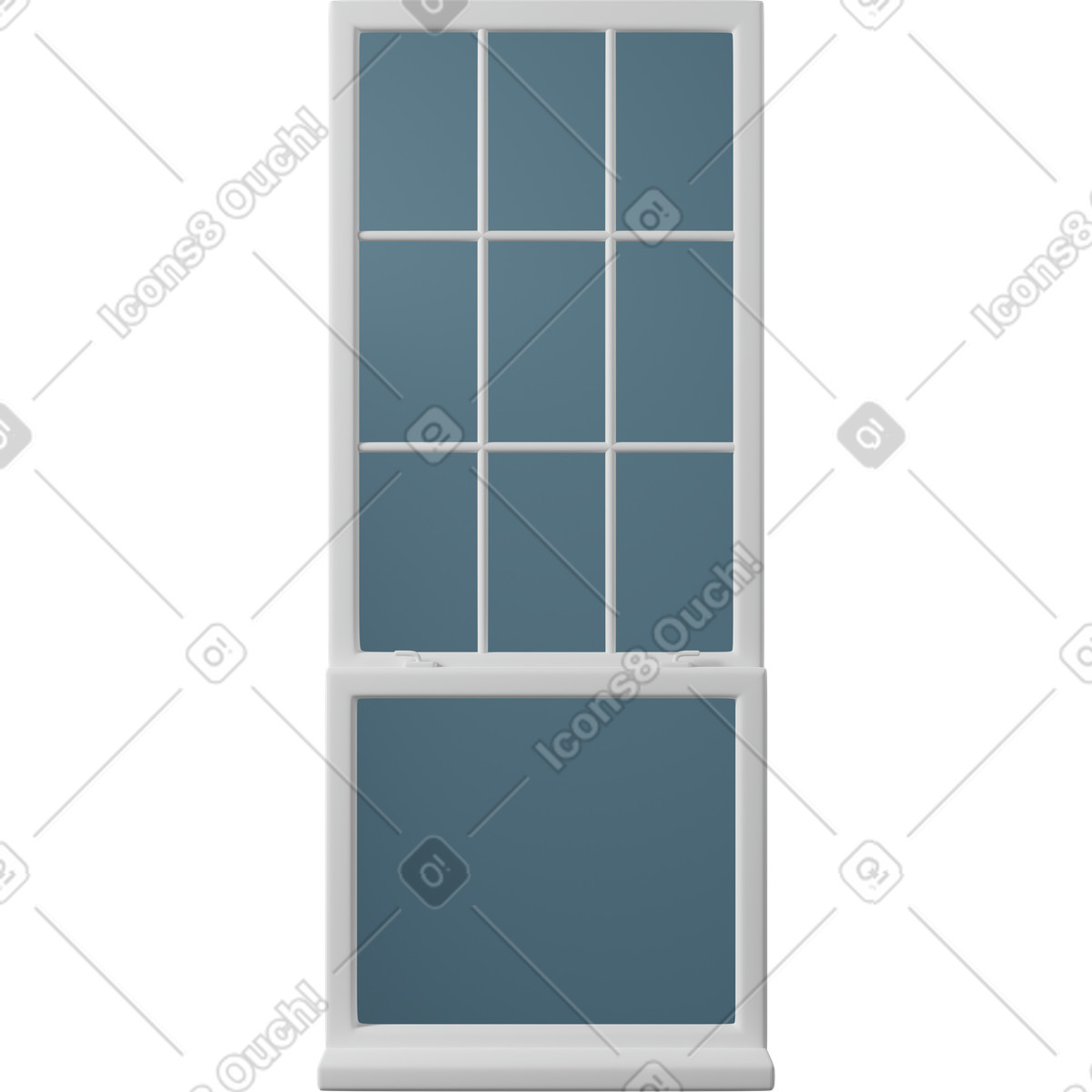 흰색 창틀 illustration in 3D Casual life style download in PNG, SVG