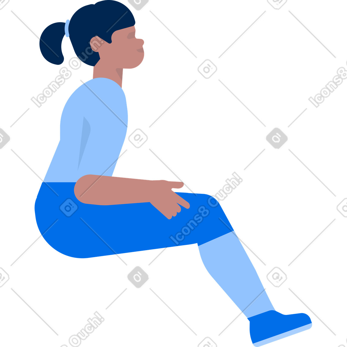 Urban スタイルの Sitting girl のイラストをPNG、SVG形式でダウンロード