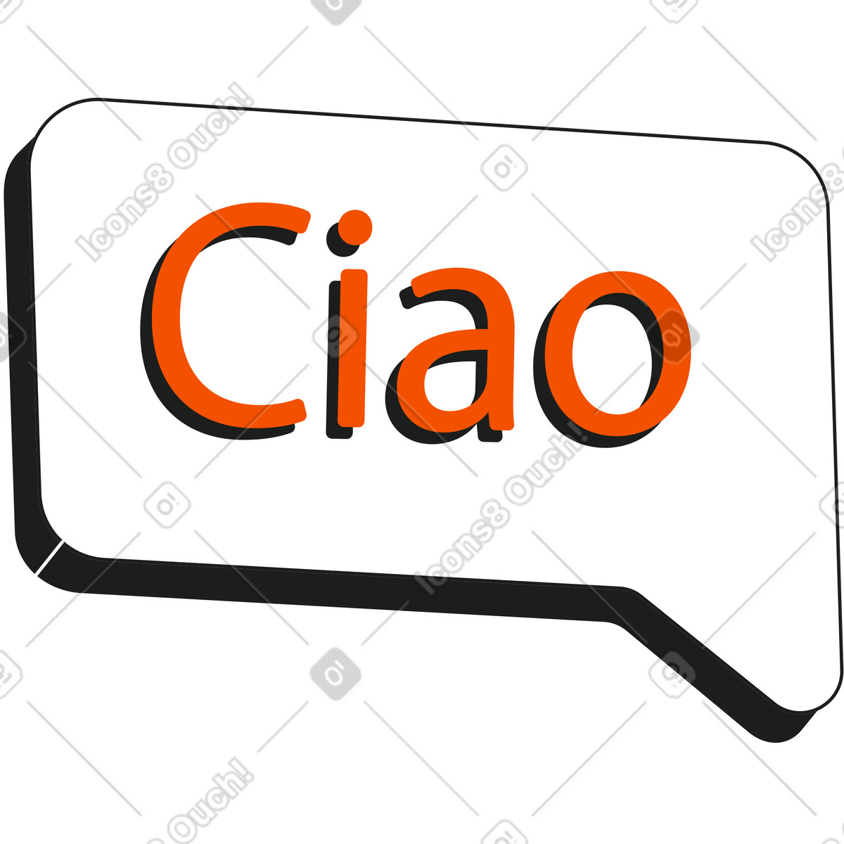 Ilustração de Balão fala com ciao em no estilo Strict para baixar em PNG, SVG