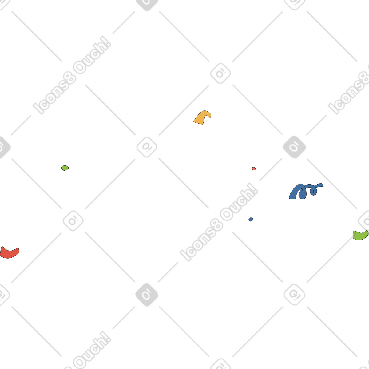 Confetti illustration colorful clipart image in GIF and PNG for celebrations