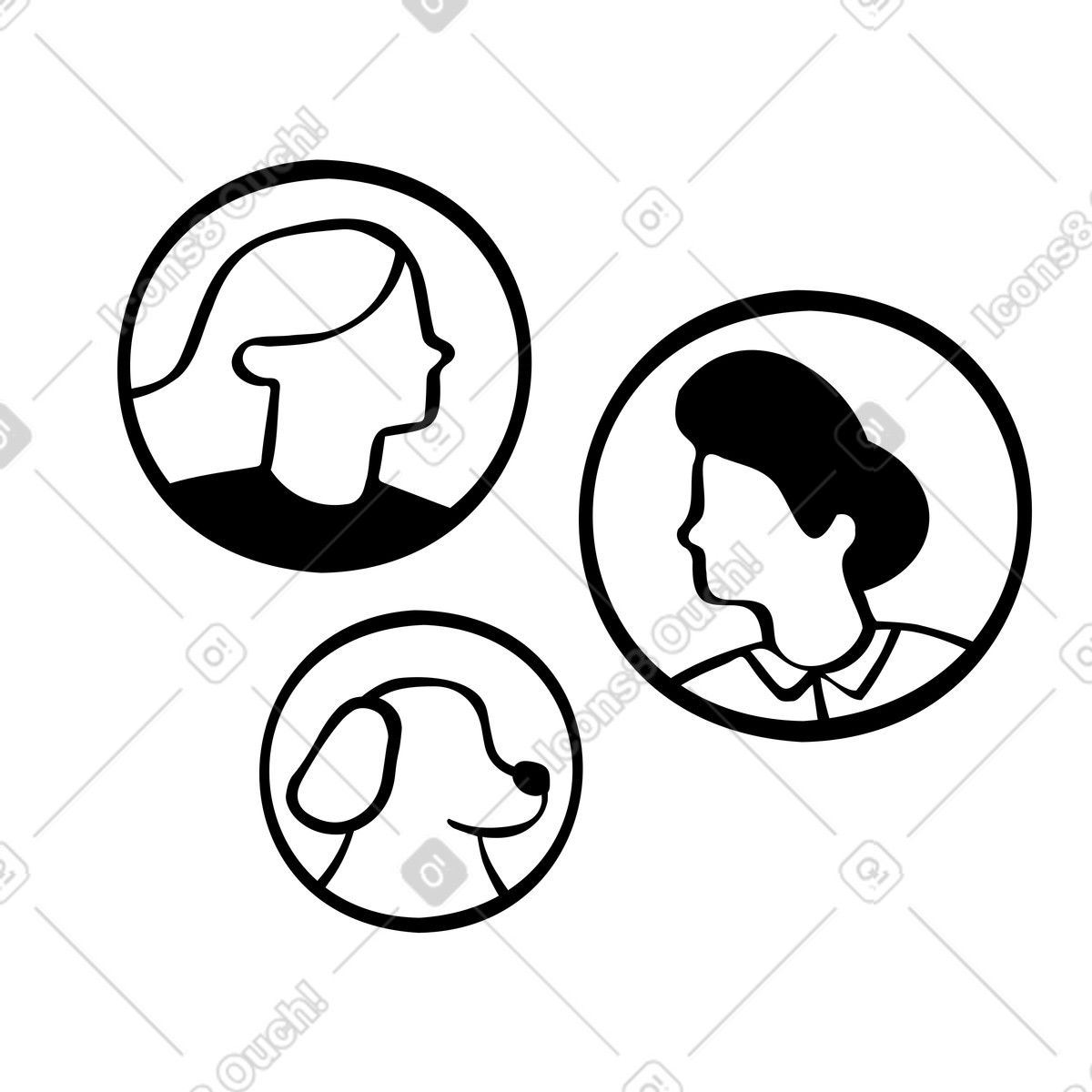 Social media profile pictures illustration in Journal style download in PNG, SVG