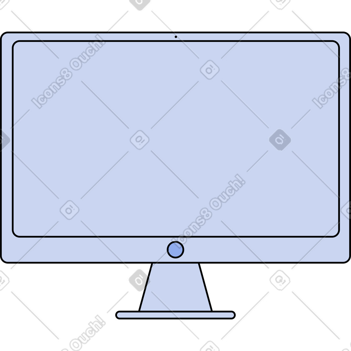 Lilac monitor with a button illustration in Bloom style download in PNG, SVG