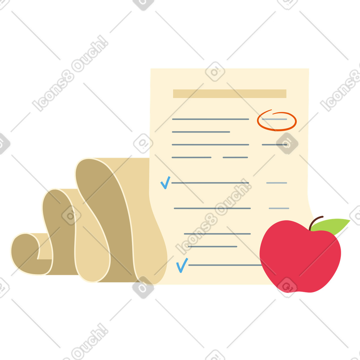 Illustration Historique des commandes et liste de courses dans le style Catchy à télécharger aux formats PNG, SVG