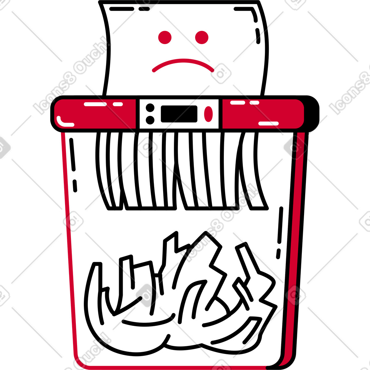 Ilustración Trituradora de papel en estilo Ruby a descargar en PNG y SVG