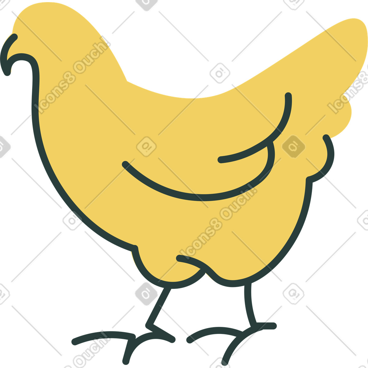 Ilustración Pollo en estilo Macaroni a descargar en PNG y SVG