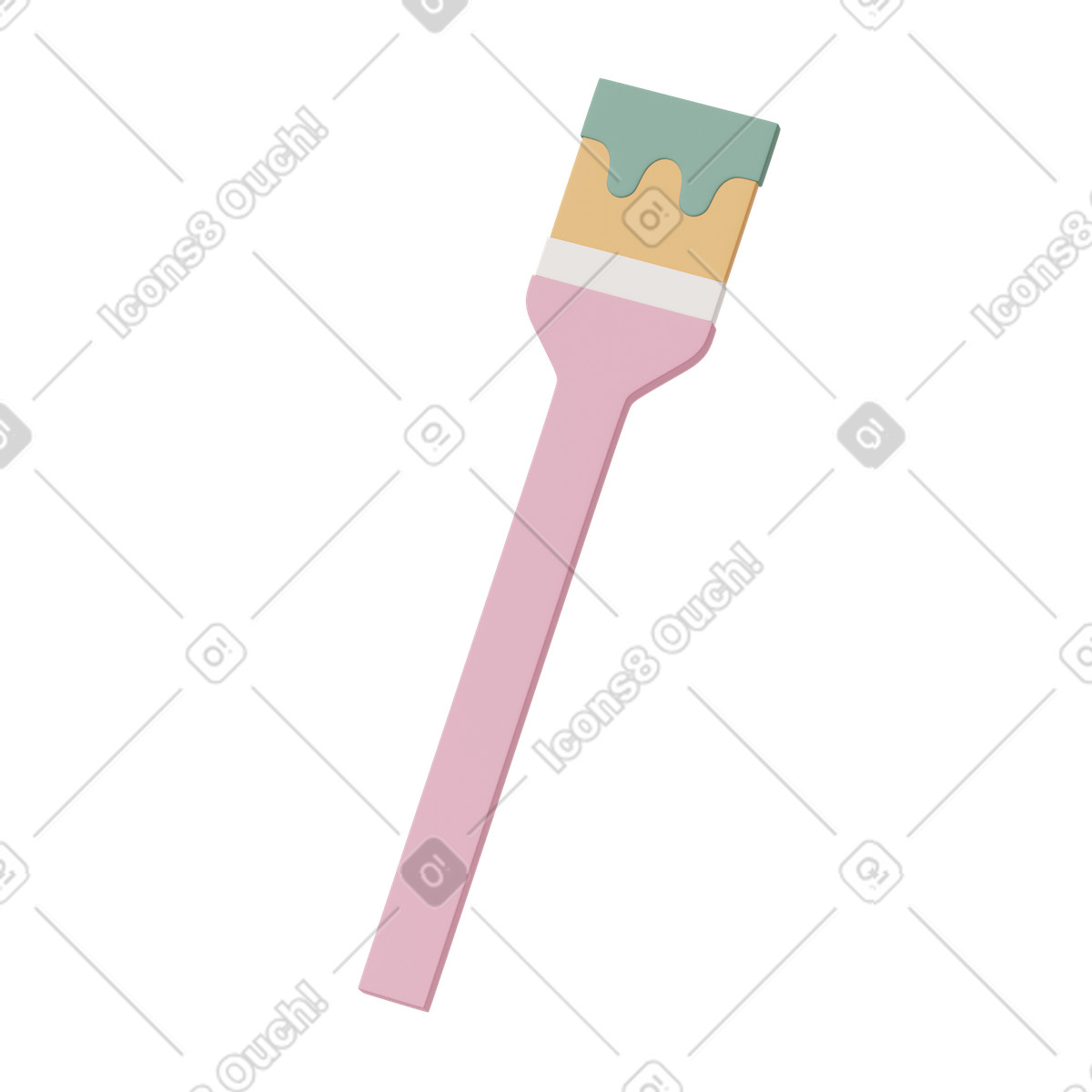 Pink flat paint brush illustration in 3D Casual life style download in PNG, SVG