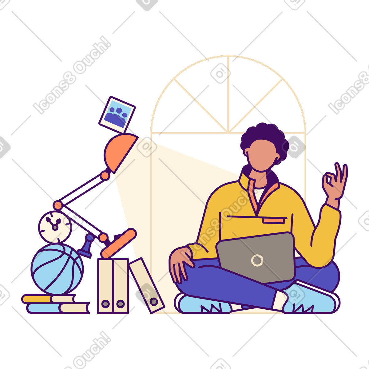 Ilustração de Work-life balance when working from home, Remote work productivity em no estilo Simplistic para baixar em PNG, SVG