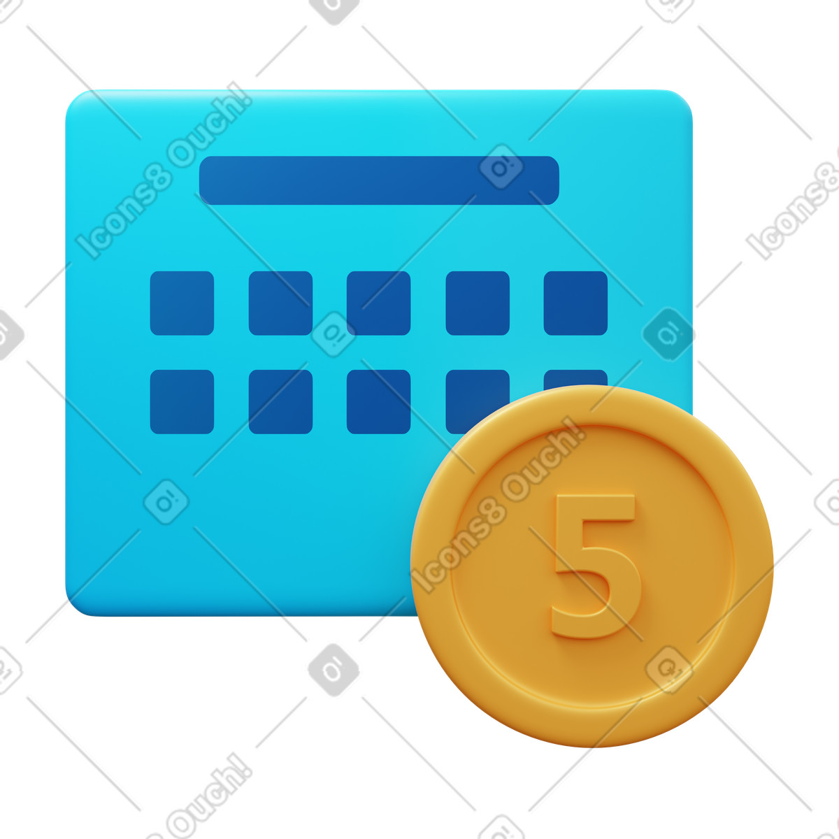 Lottoschein-Illustration im 3D Fluency-Stil als Download in PNG, SVG
