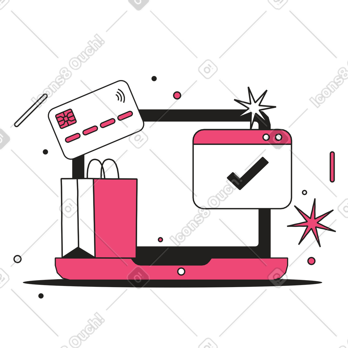 Payment processed for goods  illustration in PNG, SVG