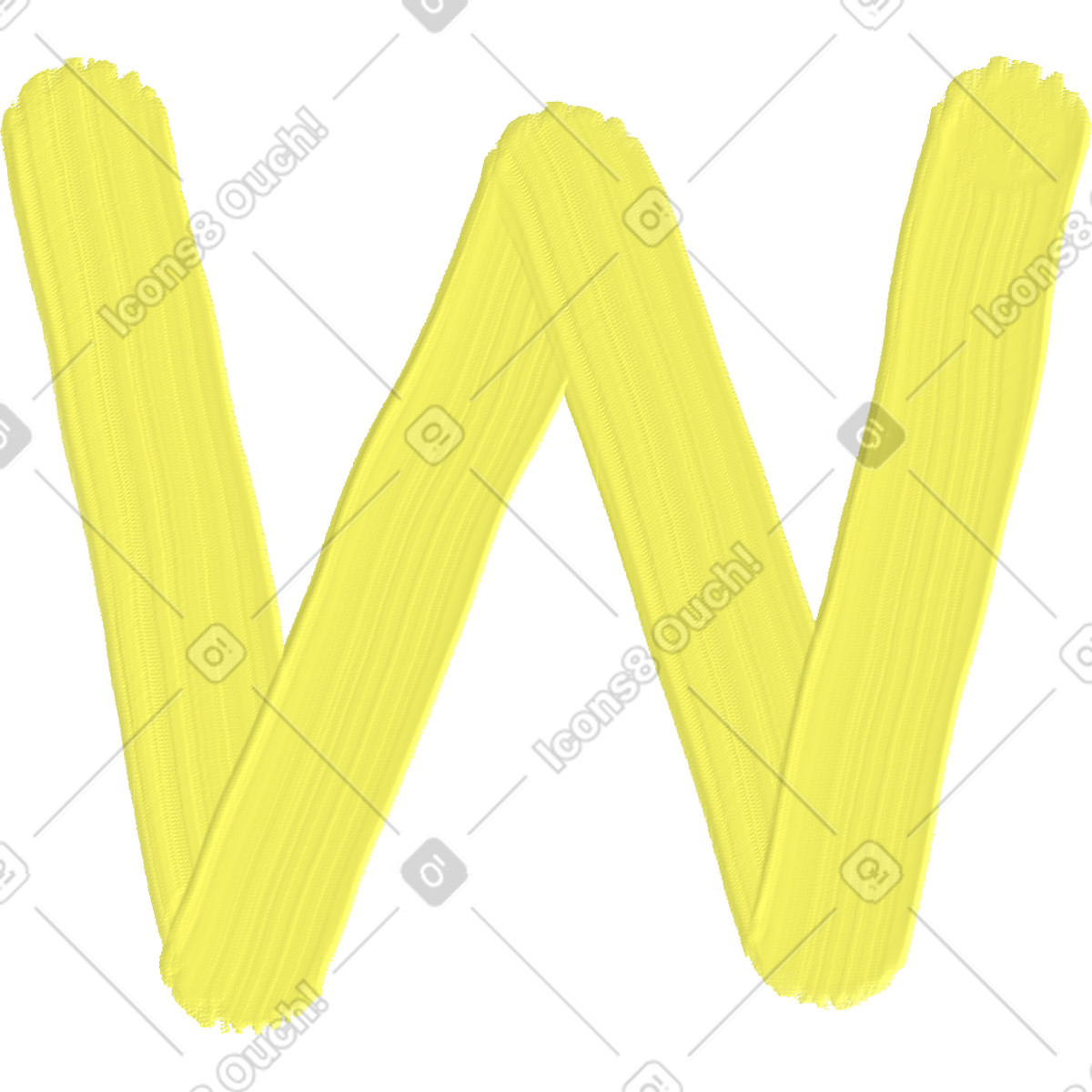 Ilustración Yellow letter w en estilo Scrapbooking a descargar en PNG y SVG