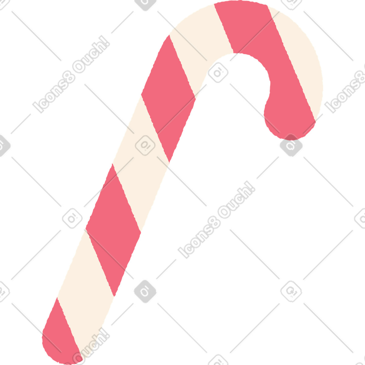 Candy cane illustration in Pablo style download in PNG, SVG