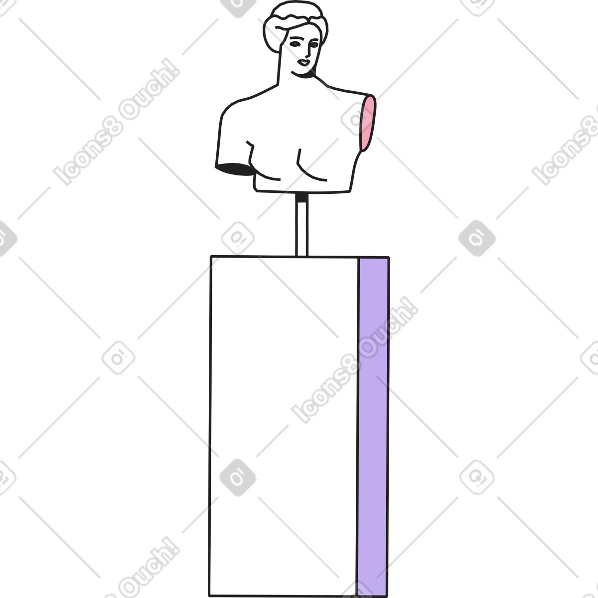 Ilustração de Estátua uma mulher em um pedestal no estilo Dazzle para baixar PNG, SVG