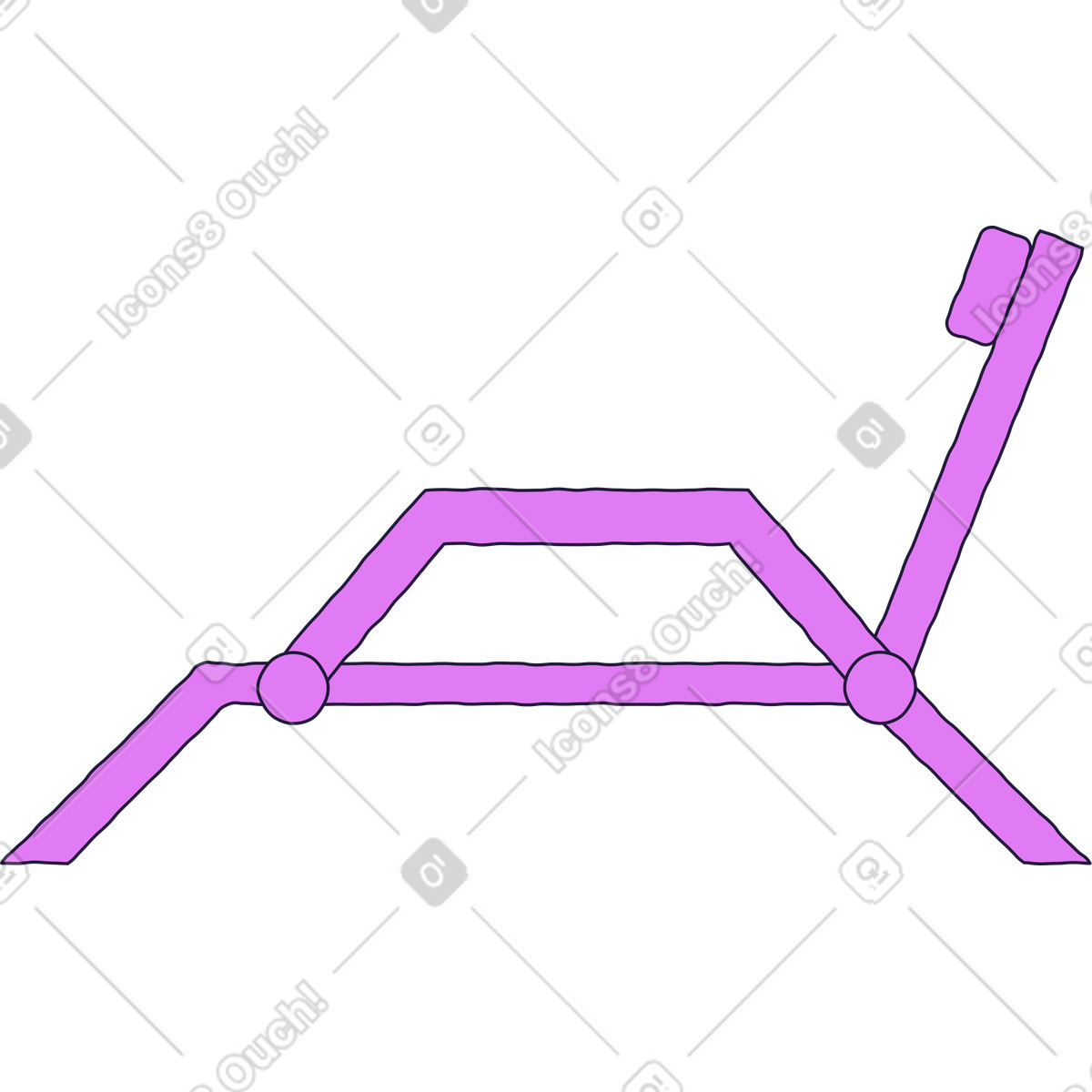 Sun lounger illustration in Conifer style download in PNG, SVG
