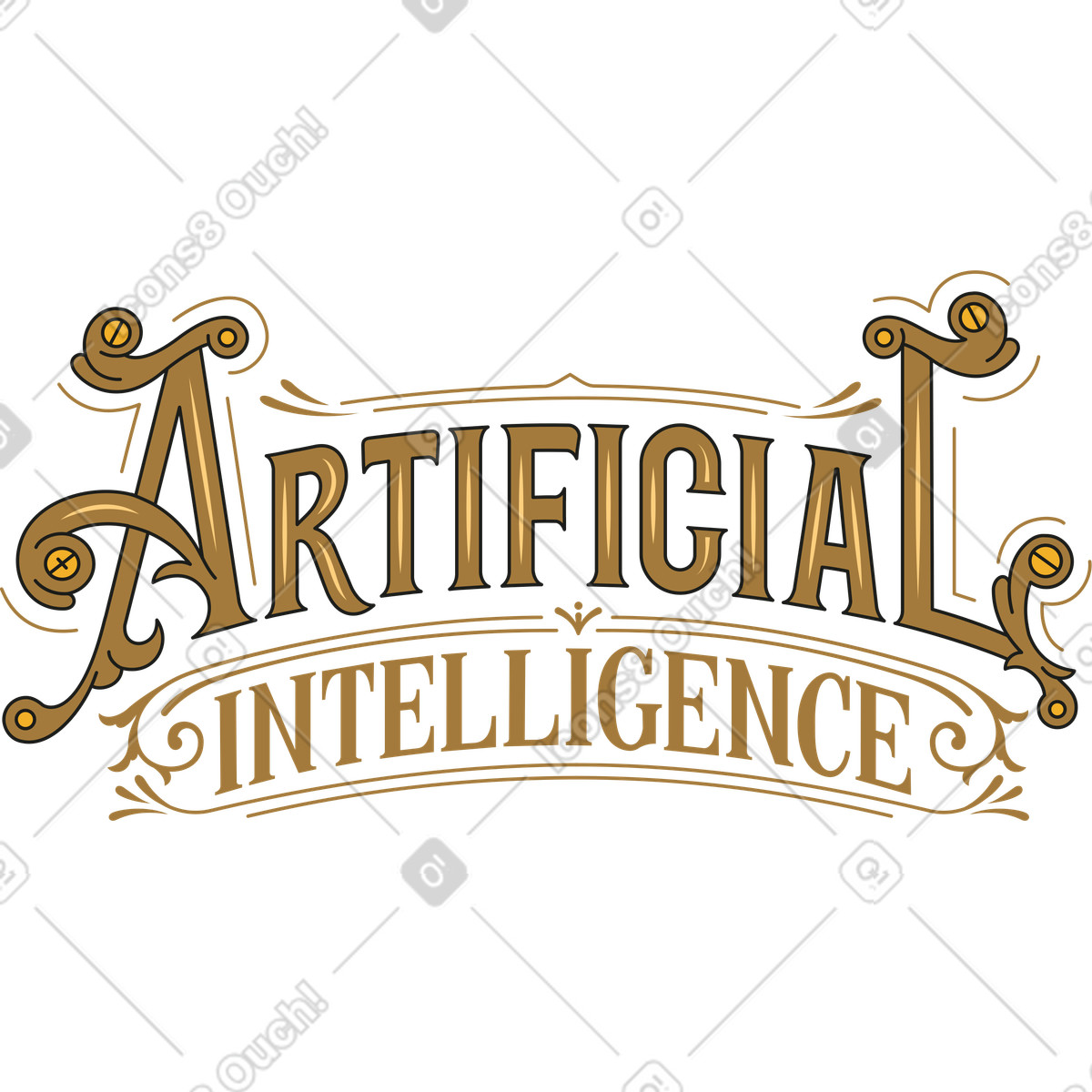 下载 Rubber 风格的 Text artificial intelligence 插画，支持 PNG、SVG 格式