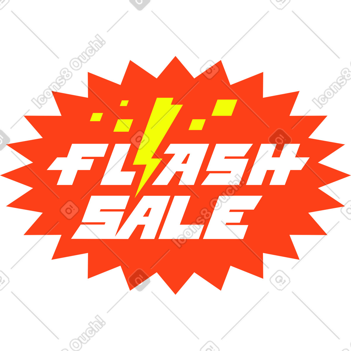 Ilustración animada Texto de venta flash letras en estilo Lettering a descargar en GIF, Lottie (JSON), AE