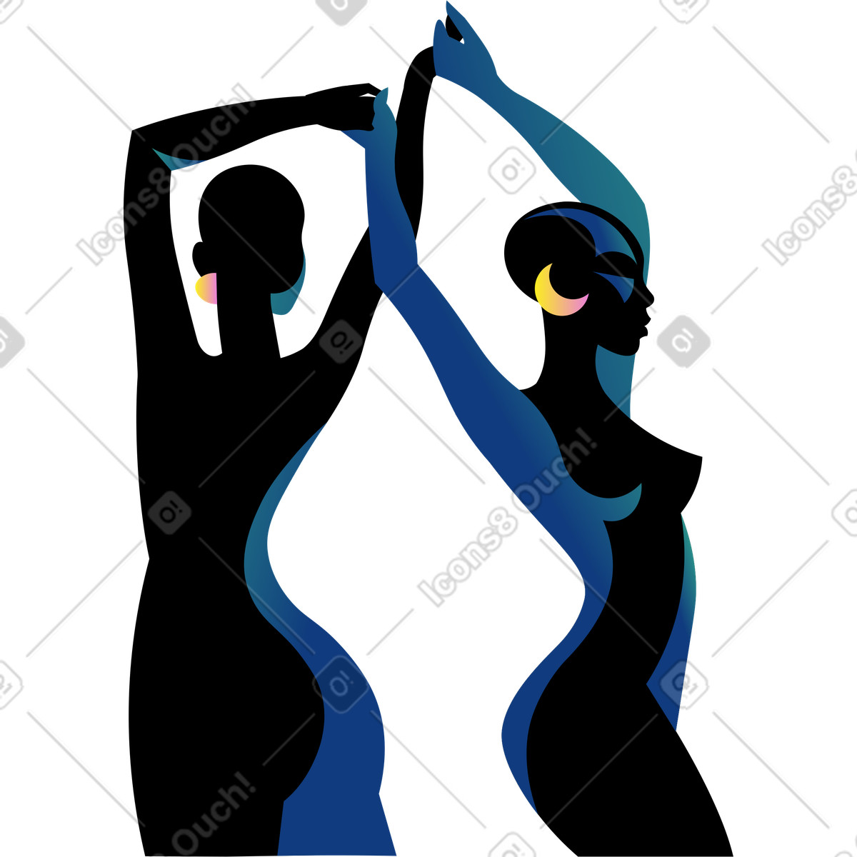 下载 Amani 风格的 跳舞的女孩 插画，支持 PNG、SVG 格式