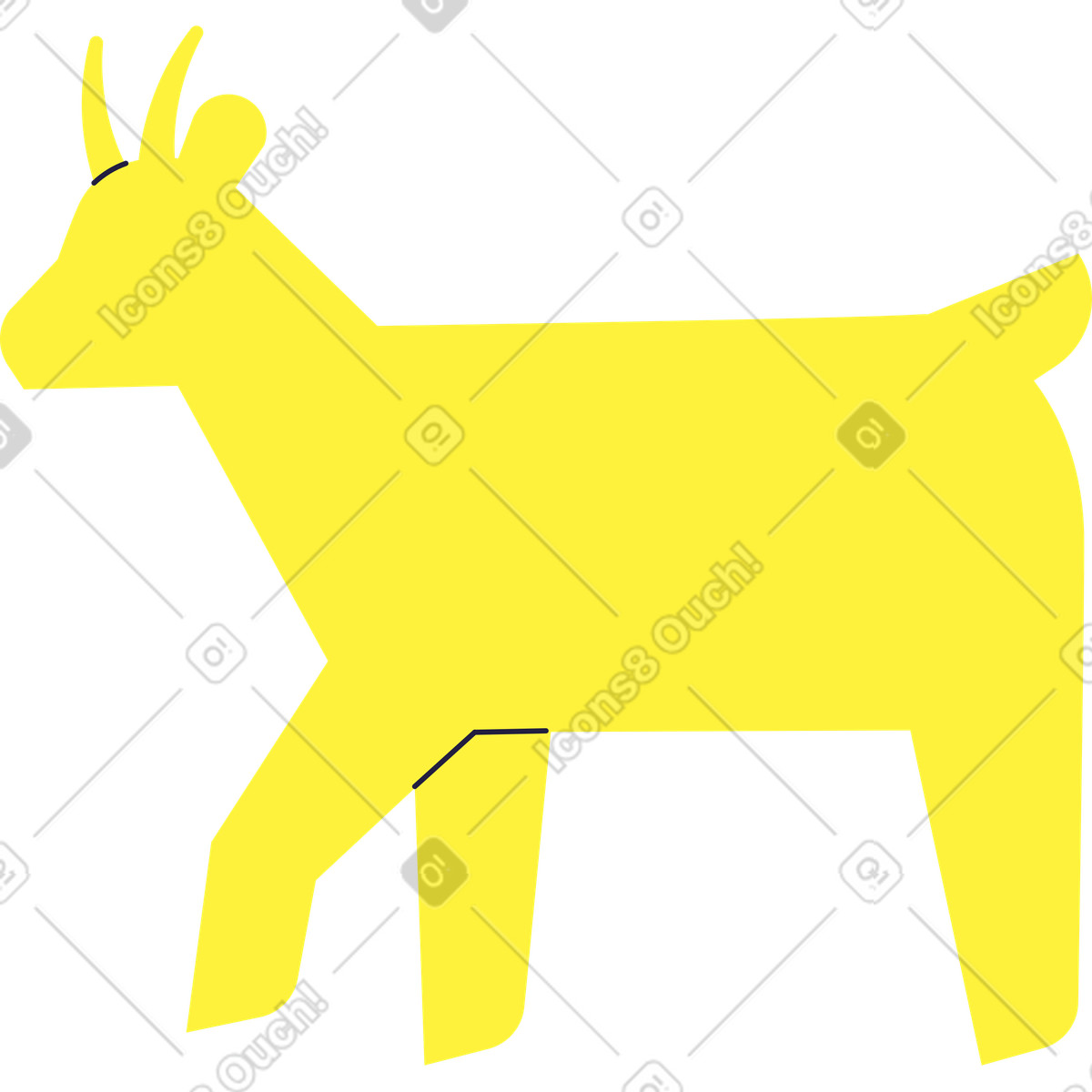 Goat illustration in Mellow style download in PNG, SVG