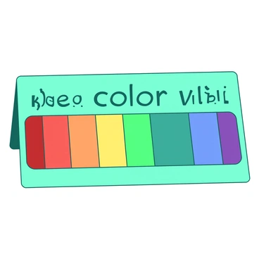 A teal flashcard is displaying a vibrant rainbow spectrum arranged horizontally. The spectrum features distinct stripes of red, orange, yellow, green, blue, indigo, and violet. Each color stripe is labeled with its name in bold, black letters, positioned centrally within its corresponding stripe. The background of the flashcard is white, providing a clean contrast that enhances the visibility of the colors and text.