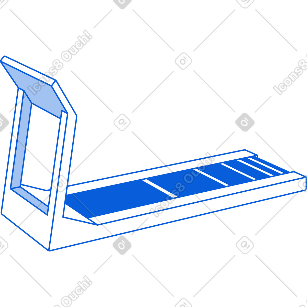 Steel electronic treadmill illustration in PNG, SVG