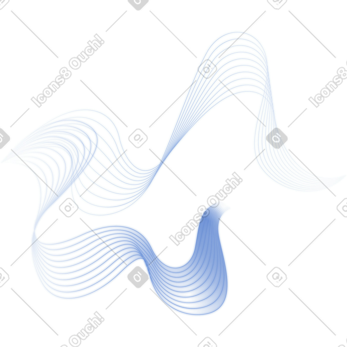 Wave trail illustration in Dimension style download in PNG, SVG