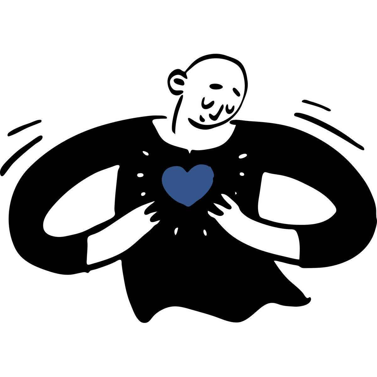 Ilustración Hombre mostrando su amor en estilo Open Doodles a descargar en PNG y SVG