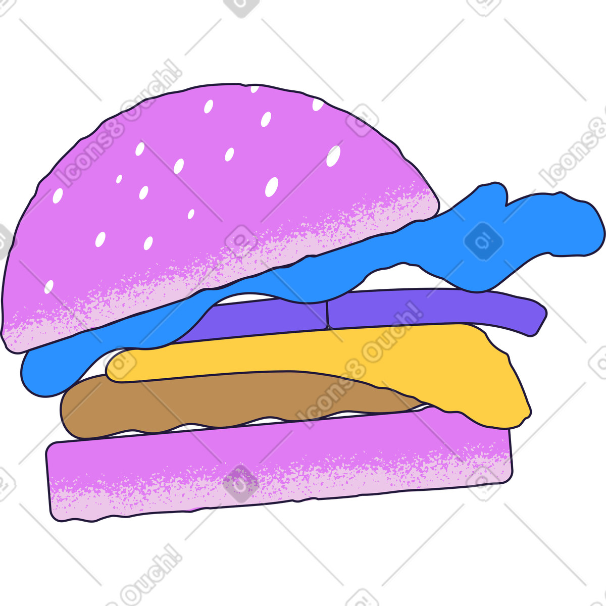 Hamburger illustrazione in stile Conifer scarica in PNG, SVG