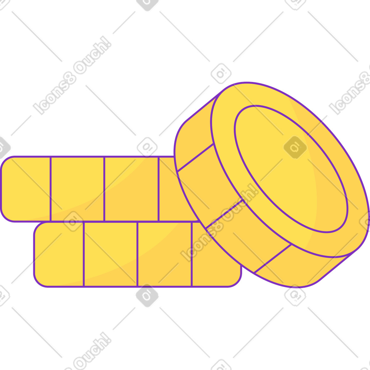 Ilustración Pila de tres monedas en estilo Elastic a descargar en PNG y SVG