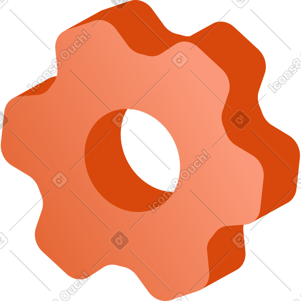 Orange スタイルの 3d ボリュームの小さな歯車 のイラストをPNG、SVG形式でダウンロード