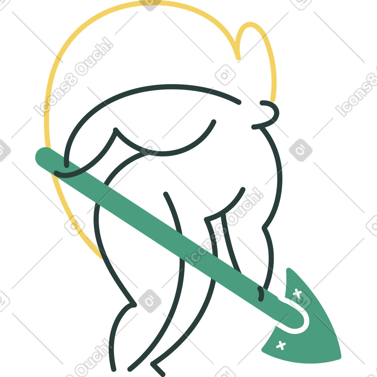 Ilustração de Menina em no estilo Macaroni para baixar em PNG, SVG