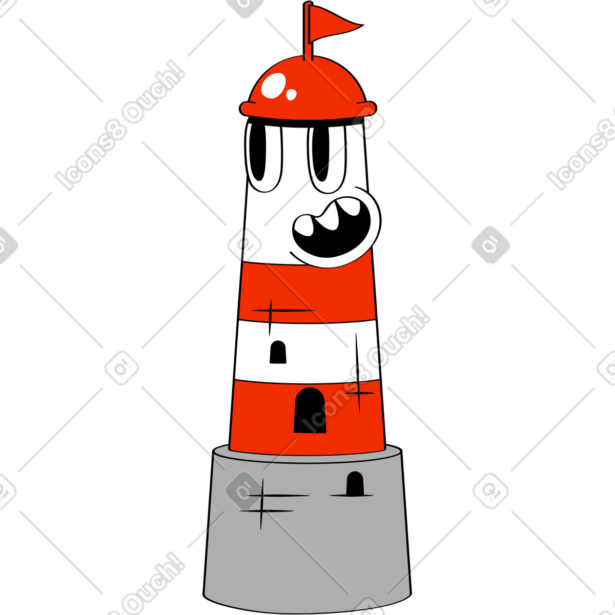 Ilustración Faro en estilo Looney a descargar en PNG y SVG