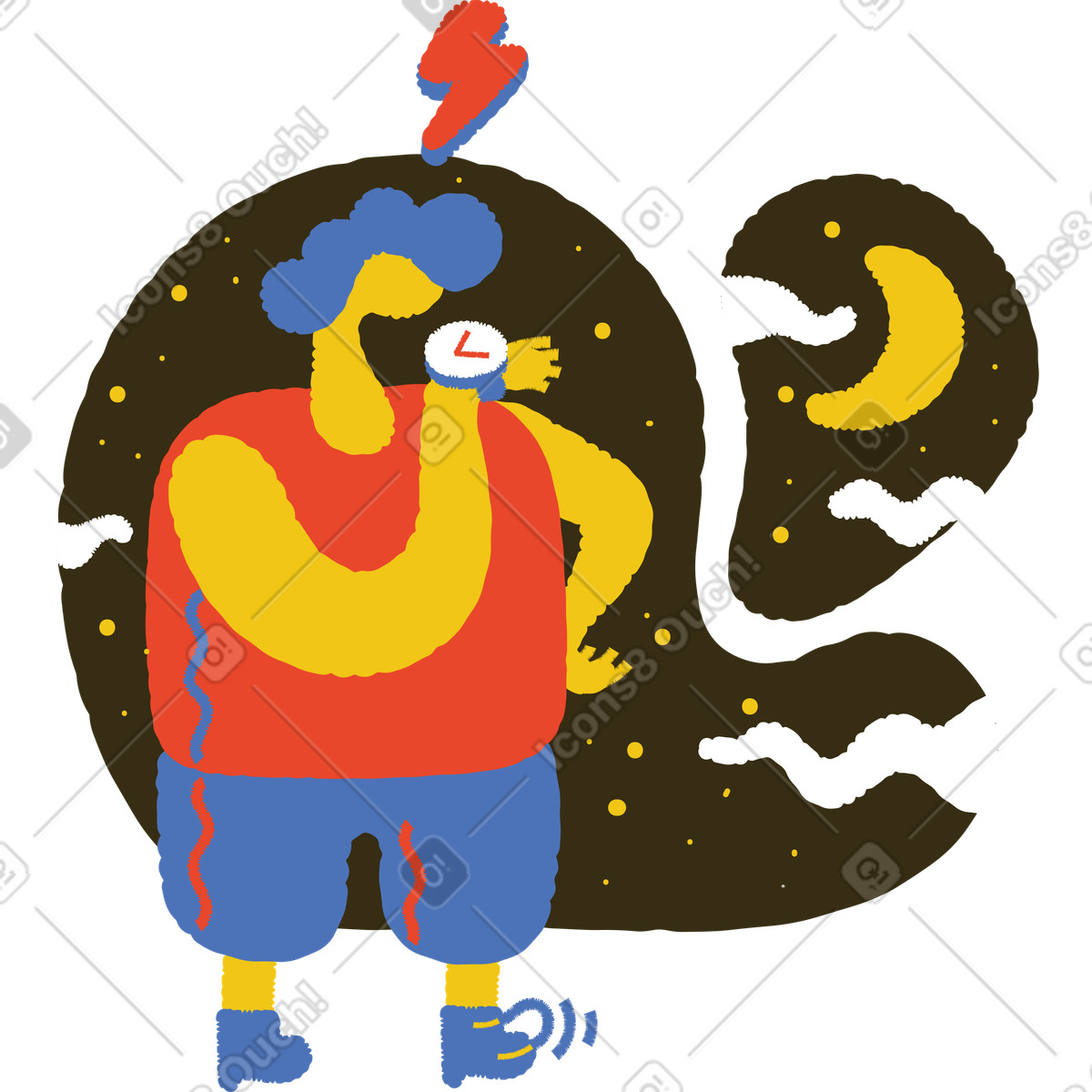 Man is waiting for someone illustration in Bermuda style download in PNG, SVG