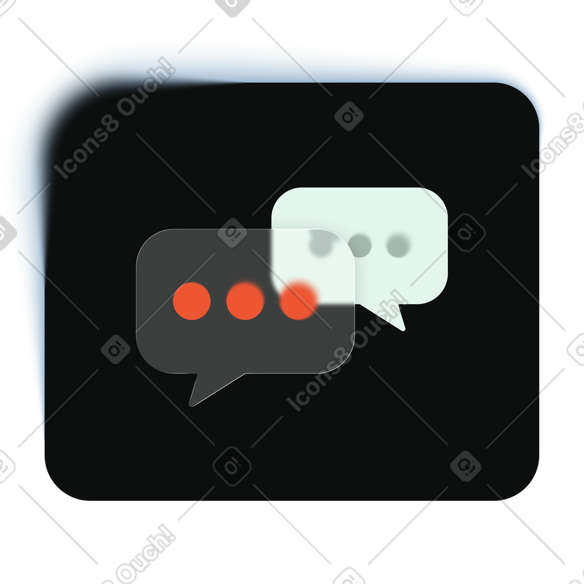Online messaging interface, digital communication, real time conversation illustration in Void style download in PNG, SVG