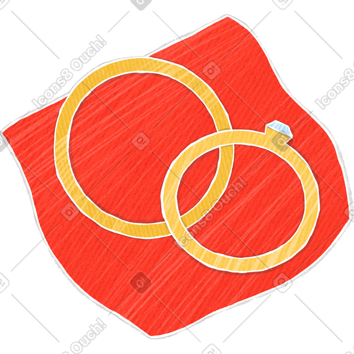 Ilustración Dos anillos de boda en estilo Crafty a descargar en PNG y SVG