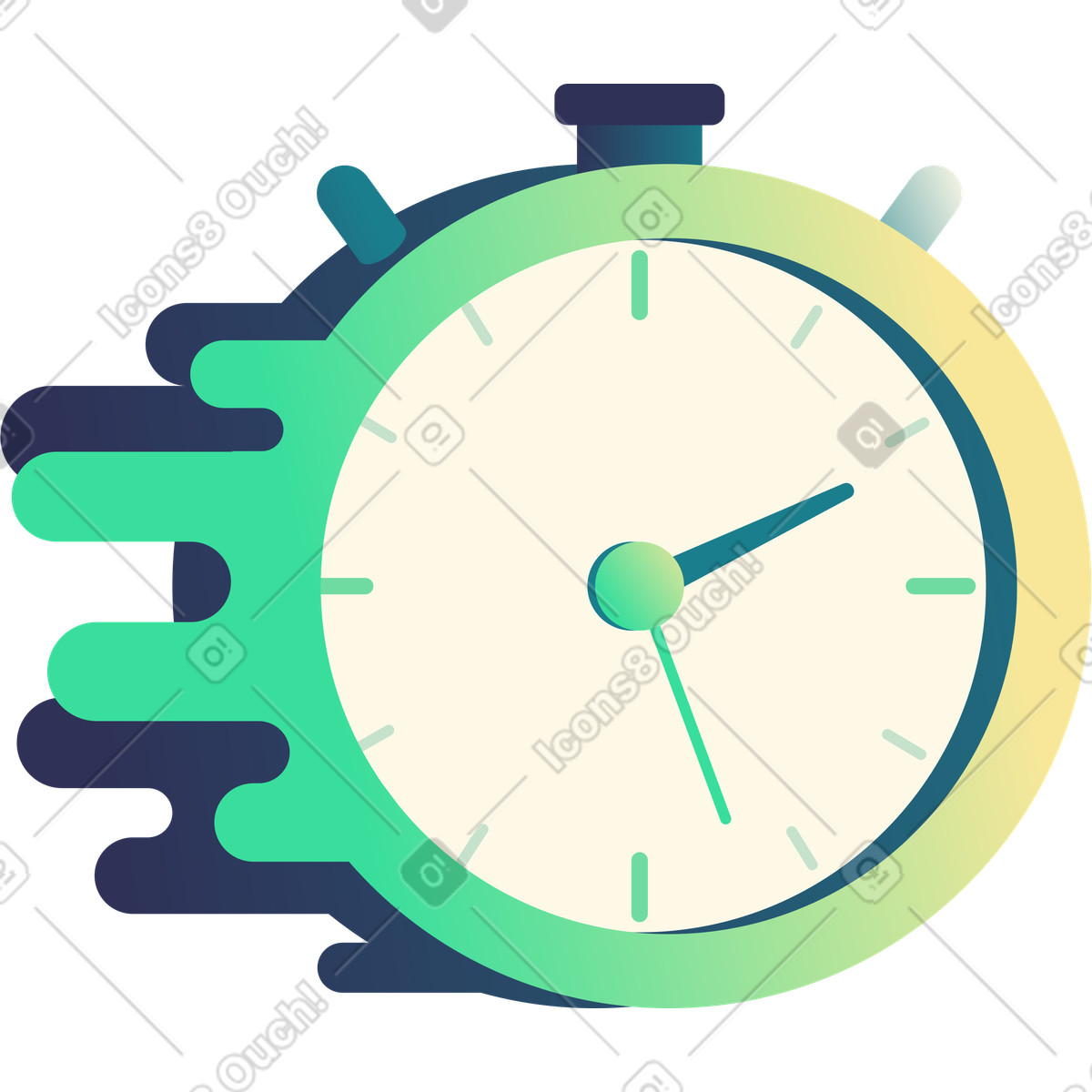 Stopwatch illustration in Beam style download in PNG, SVG