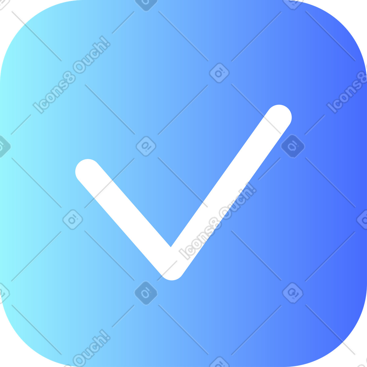 Gradient check mark icon illustration in PNG, SVG