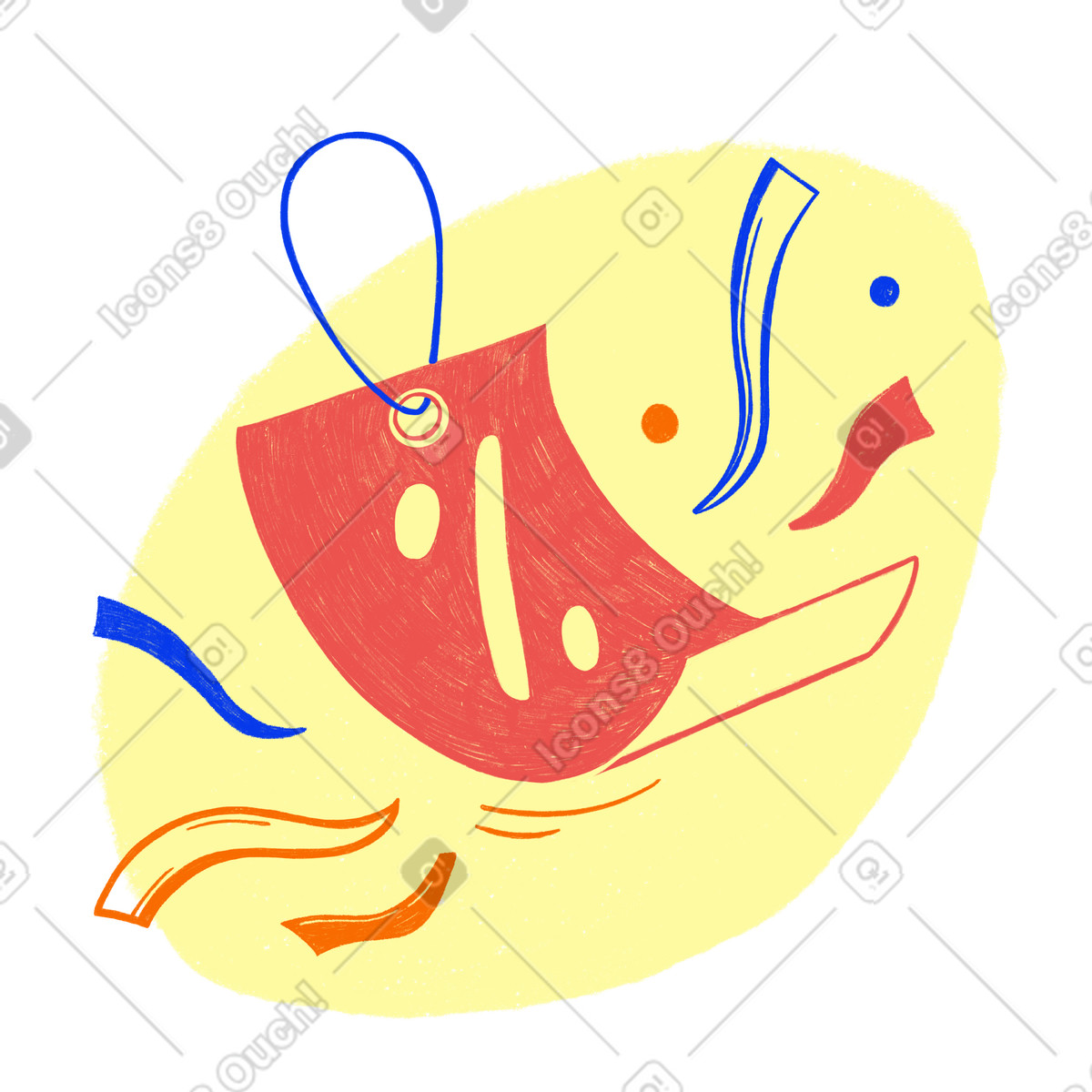 Sonderangebot auf dem preisschild-Illustration im Biro-Stil als Download in PNG, SVG