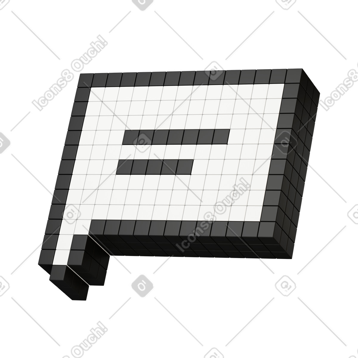 3D Stickle 스타일의 채팅용 말풍선 픽셀 아트 메시지 아이콘 일러스트레이션 PNG, SVG 다운로드
