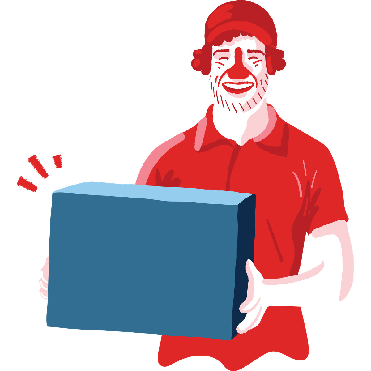 Cherry スタイルの Delivery man のイラストをPNG、SVG形式でダウンロード