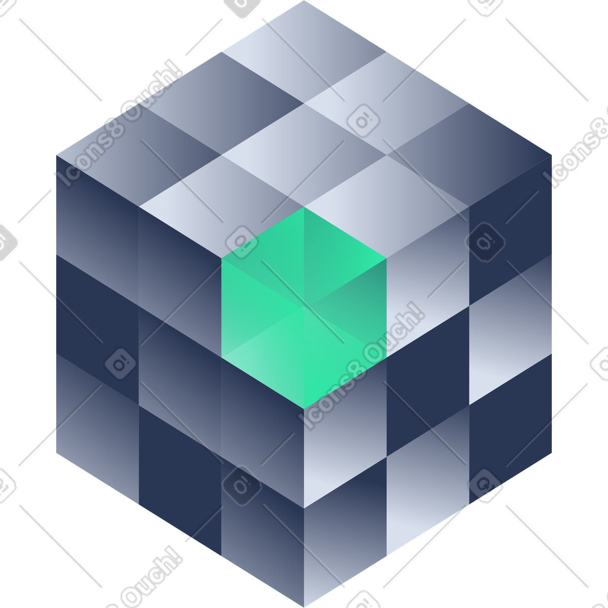 Cuadr&iacute;cula de cubos apilados, infraestructura de datos illustration in Lucent style download in PNG, SVG