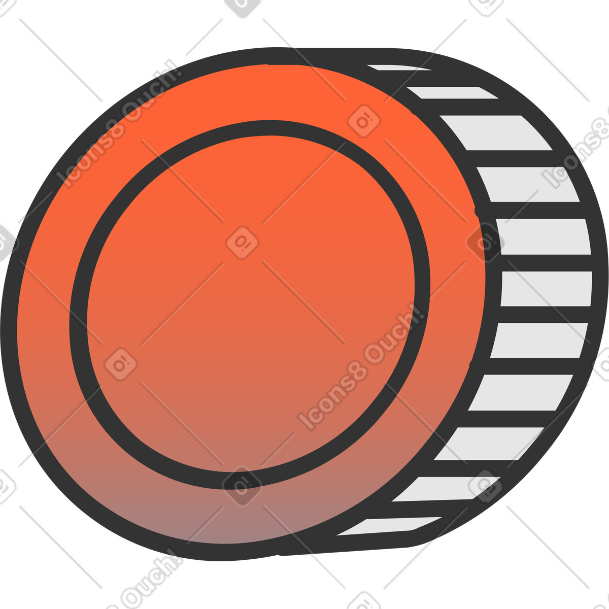 Geld orange-Illustration im Crayon-Stil als Download in PNG, SVG