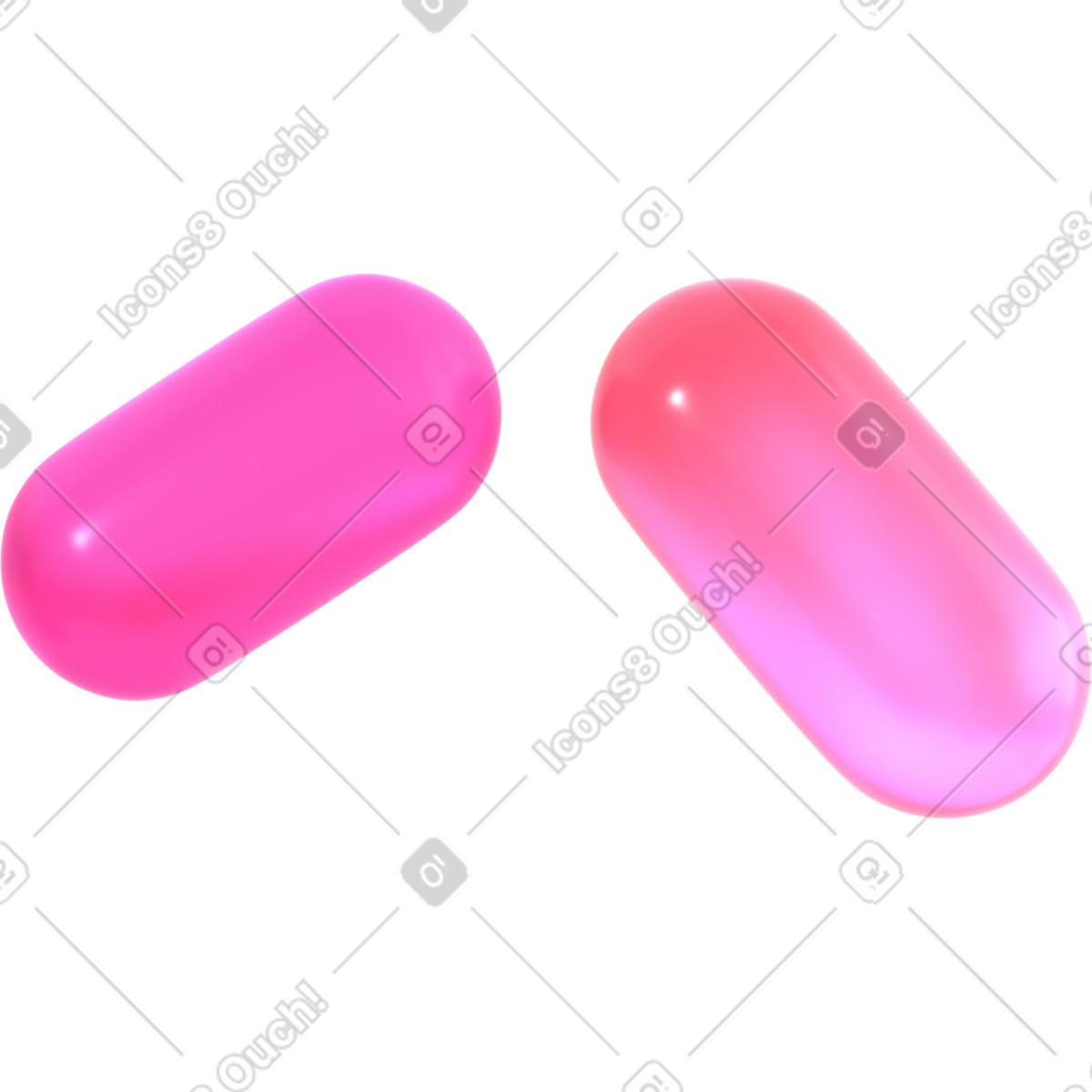 Two gradient capsules illustration in PNG, SVG
