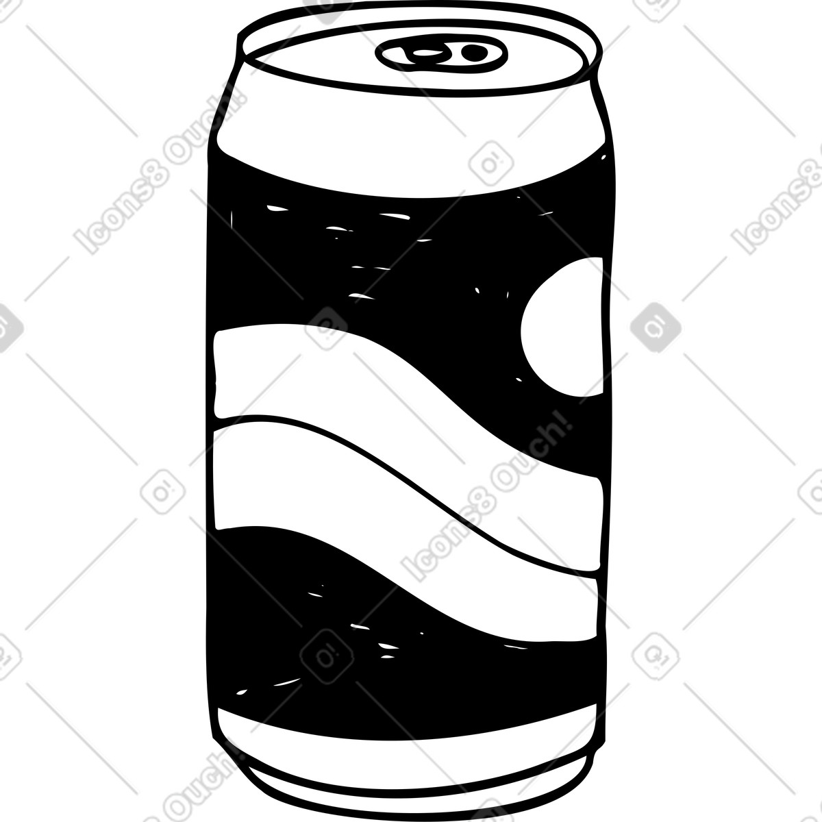 Illustration Canette de soda avec design dans le style Marks à télécharger aux formats PNG, SVG