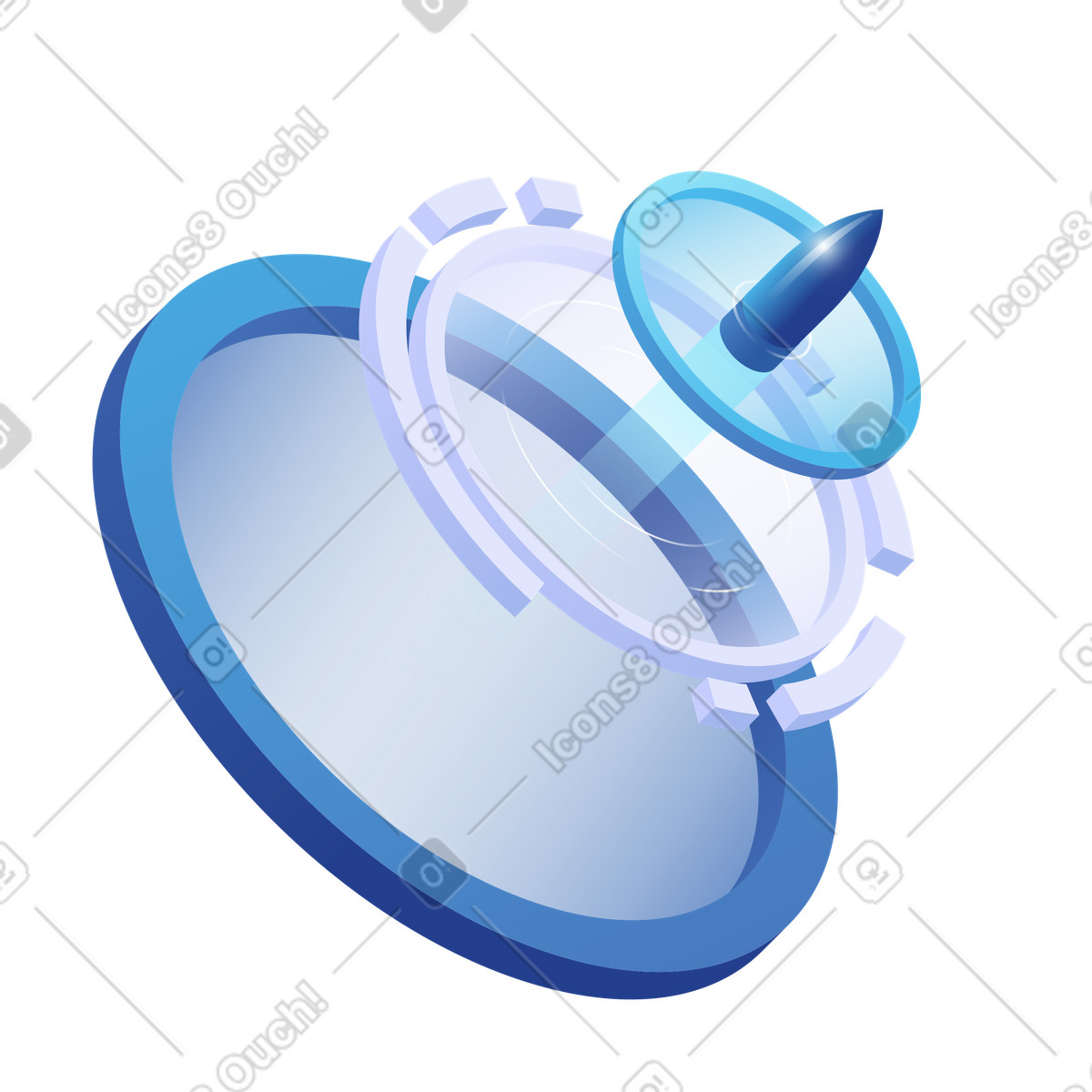 Ilustración Cohete despegando desde una plataforma de lanzamiento futurista, startups e innovación, tecnología futura y crecimiento empresarial en estilo Quantum a descargar en PNG SVG