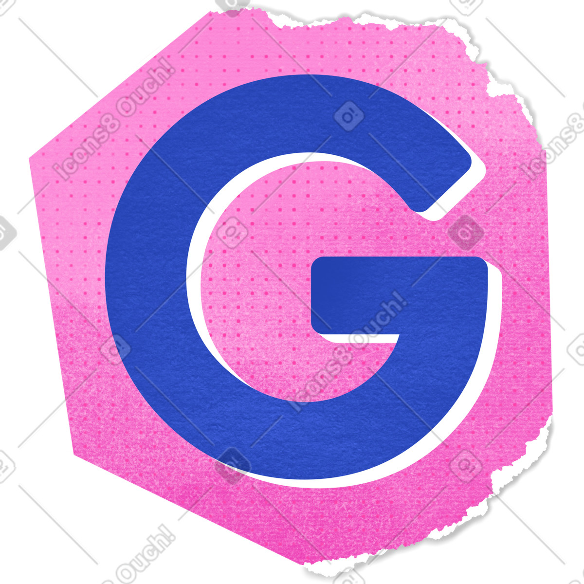 Ilustração de Collage capital letter g em no estilo Paper Cut para baixar em PNG, SVG