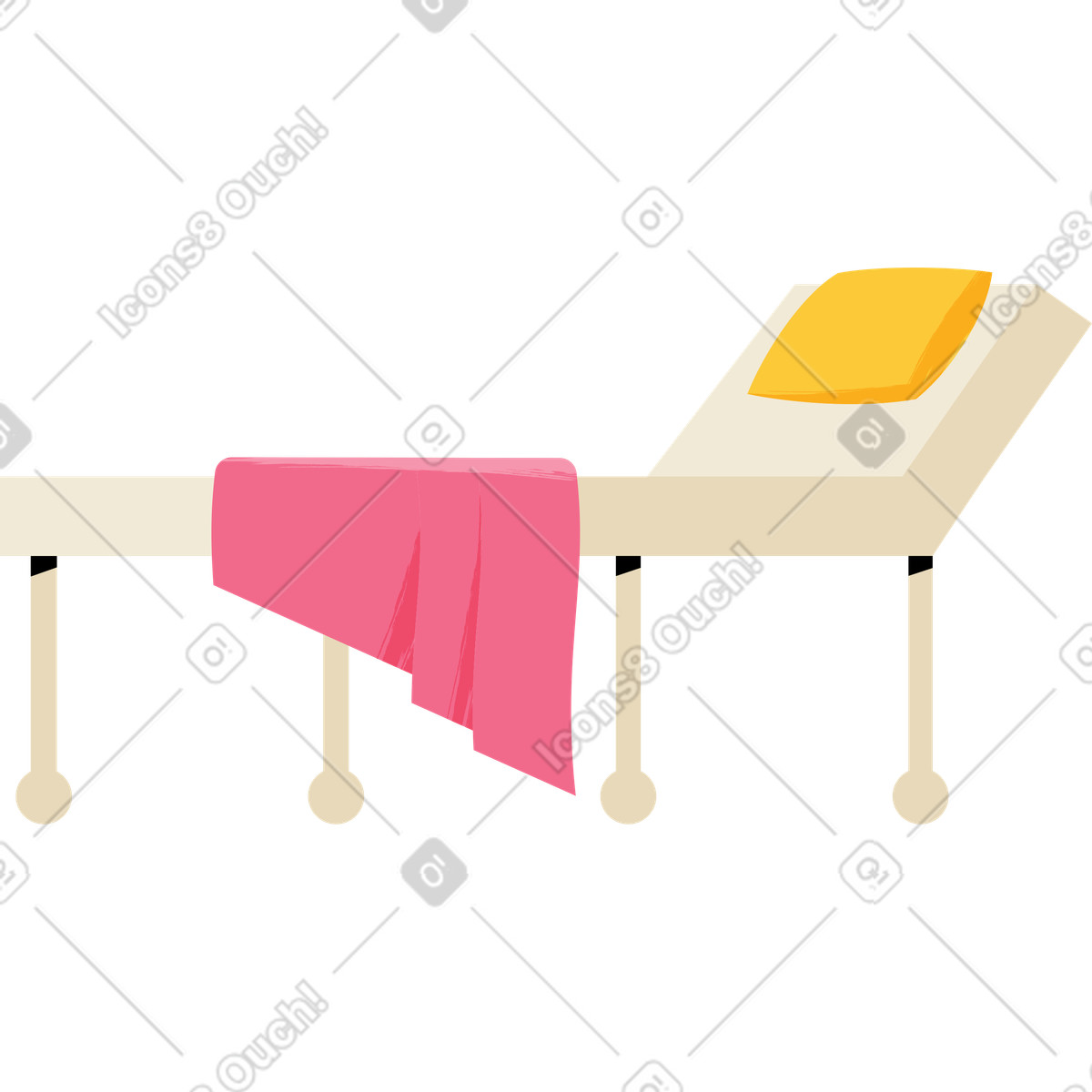 Medical bed illustration in Juicy style download in PNG, SVG