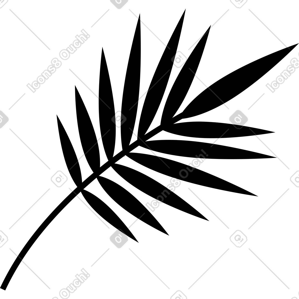 Illustration Black leaf of palm plant dans le style Burgundy à télécharger aux formats PNG, SVG