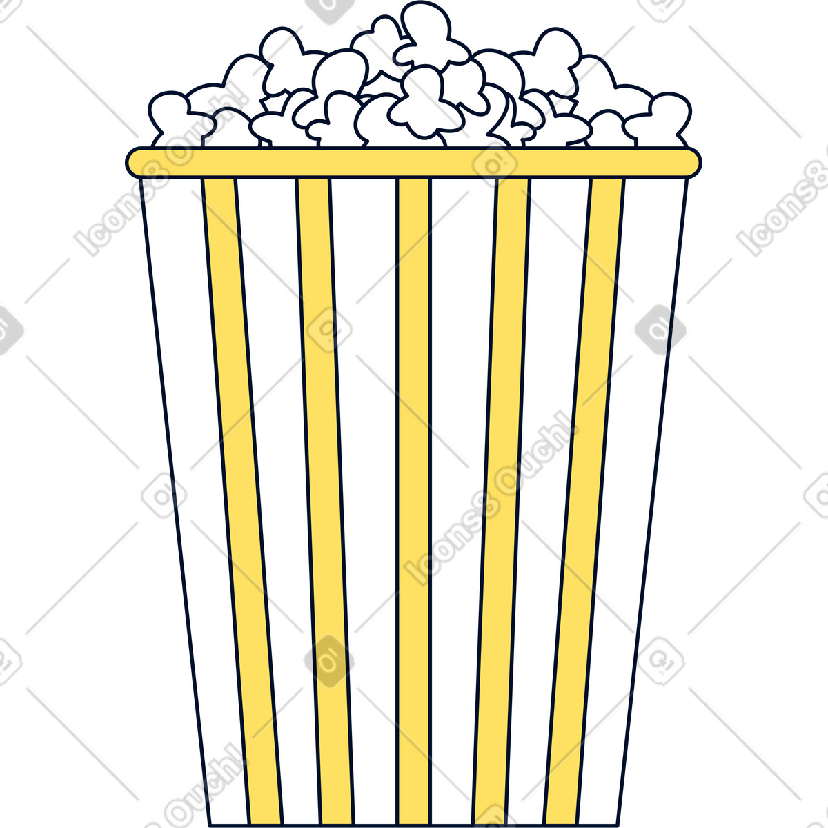 Illustration Pop corn dans le style Teal à télécharger aux formats PNG, SVG